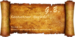 Gestetner Benkő névjegykártya